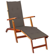 Chaise longue - Acácia - Ajustável 3 posições - Resistente às intempéries - Almofada incluída - Dobrável