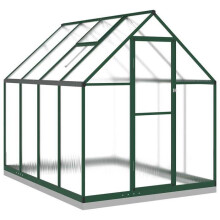 Tenda de estufa para abrigo de plantas, flores e legumes com estrutura básica 224 x 169 x 202 cm em alumínio verde 02_0044499