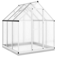 Serre tent abri plant bloem groenten met zilveren basisframe 169 x 169 x 202 cm aluminium Zilver 02_0044519