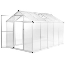 Invernadero tienda refugio planta flor hortaliza aluminio 302 x 190 x 195 cm 11,19 m³ Transparente 02_0044467
