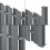 Sichtschutzzaun - WPC - Halbrund - 4 Teile - 185 x 747 cm - Grau 4
