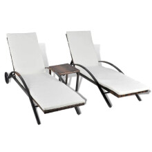 Conjunto de duas espreguiçadeiras transat 200 cm com mesa de resina trançada marrom 02_0011913