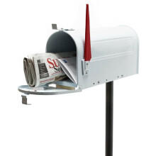 Us mailbox brievenbus Amerikaans design zilver met steunvoet voor post 16_0000330