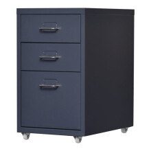 Caixa de escritório - HELLOSHOP26 - 3 gavetas - Aço - 48 x 28 x 41 cm - Cinza