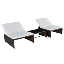 Transats chaise longue - HELLOSHOP26 - Lote de 2 - Resistente a la intemperie - Cómodo - Modular
