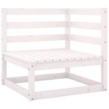Sofá de canto - HELLOSHOP26 - Branco - Madeira de pinho maciça - 70x70x67 cm - Exterior