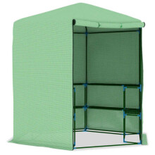Serre tent onderkomen plant bloem groenten met stalen planken 227 x 223 cm groen 02_0044649