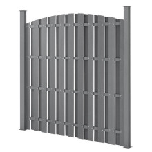 Clôture en plein cintre brise vue brise vent bois composite wpc gris 185 x 193