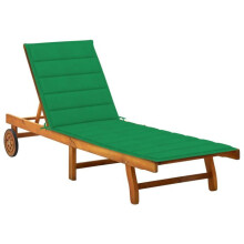 Transat chaise longue, banho de sol, cama de jardim, móvel de exterior com almofada, madeira de acácia sólida 02_0012353