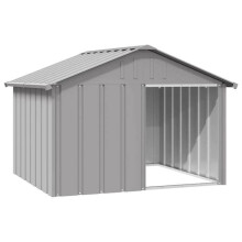 "Nicho para perro 116,5 x 103 x 81,5 cm acero galvanizado gris 02_0043437"