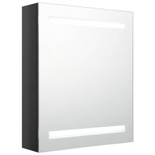 Zwart glanzende spiegel led badkamerkast 50x14x60 cm 02_0006615