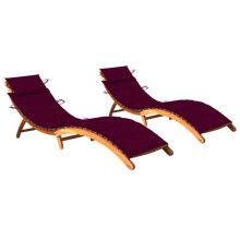 Transat - HELLOSHOP26 - Conjunto de 2 - Madeira de acácia - Dobrável - Confortável e resistente às intempéries