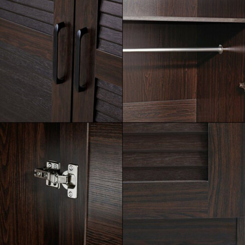 Kast - Modern - 2 deuren - MDF - Donker walnoteneffect - 176 x 80 x 52 cm 2