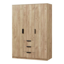 Armário de quarto guarda-roupa moderno móvel de armazenamento atemporal 2 cabides 4 prateleiras 3 gavetas