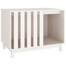 Niche per cane 90 x 60 x 67 cm legno di pino massello bianco 02_0043459