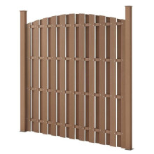 Clôture en plein cintre brise vue brise vent bois composite WPC brun 185 x 193