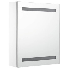 Armario de baño con espejo LED 50 x 13,5 x 60 cm blanco