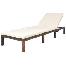 Transat - HELLOSHOP26 - Sillón reclinable - Resina trenzada - Respaldo ajustable - Cojín extraíble