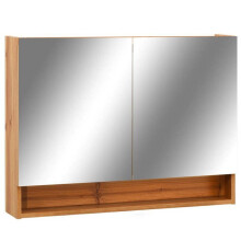 Spiegelschranks - LED - Eiche - 80 x 15 x 60 cm - Melaminierter MDF - USB-Beleuchtung