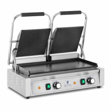 Macchina per Panini Doppia - HELLOSHOP26 - 3600W - Temperatura regolabile 50-300C - Piastre in ghisa - Inox