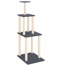 Árvore para gatos móvel torre de escalada brinquedo arranhador arranhar plataforma com arranhadores em sisal escuro 149 cm cinza 02_0022667