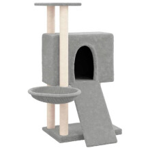Kattenboom meubel toren klimmen speelgoed krabben krabpaal klimplatform met sisal krabbers licht 96 cm grijs 02_0022631