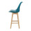 Cadeiras de bar - HELLOSHOP26 - Conjunto de 6 - Plástico e faia - 105x48x58 cm - Turquesa 2