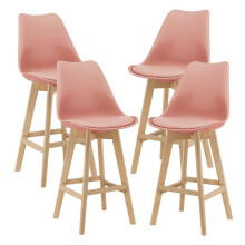 Set van 4 kunststof barkrukken beuken 105x48x58 cm roze 03_0008721