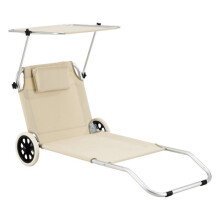 Transat de bain de soleil com rodas em alumínio poliéster prateado fosco bege 03_0006420