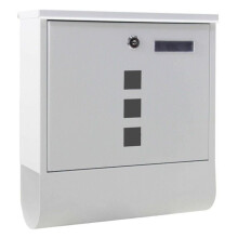 Brievenbus - Design - Wandmodel - Gegalvaniseerd staal - Wit - 30,5 x 9,6 x 33,5 cm