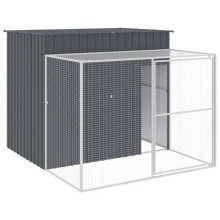 Nicho para cachorro com cercado - HELLOSHOP26 - 214 x 253 x 181 cm - Aço galvanizado - Antracite