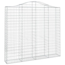Clôture - HELLOSHOP26 - Panier de gabions - Fer galvanisé - 200 x 30 x 180 cm - Argenté