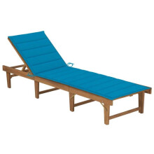 Transat chaise longue, banho de sol, cama de jardim, móvel de terraço dobrável com almofada, madeira de acácia sólida 02_0012838