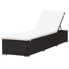 Transat - HELLOSHOP26 - Silla lounge de resina trenzada - Marrón - Ajustable - Cojín extraíble