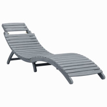 Transat, Liegestuhl, Sonnenliege, Gartenbett, Terrassenmöbel, Gartenmöbel, verwittertes Grau, Holz