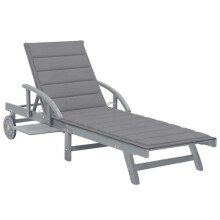 Transat - Acacia - Silla Longue - Respaldo Ajustable - Cojín Incluido - Mesa Deslizante