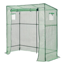 Tuinserre - HELLOSHOP26 - Tomaten - Staal en polyethyleen - 198 x 78 x 180-200 cm - Groen