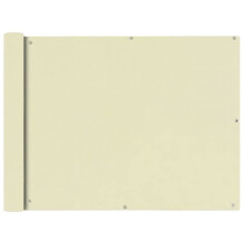 Écran de balcon en tissu oxford 90 x 600 cm crème 02_0010179