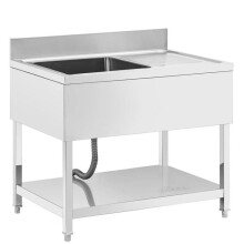 Lavello inox professionale 1 vasca 100 x 70 x 97 cm acciaio inox argentato 14_0009560