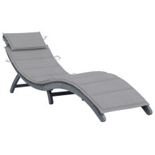 Transat - HELLOSHOP26 - Silla de playa de madera de acacia - Gris - Plegable - Resistente a la intemperie