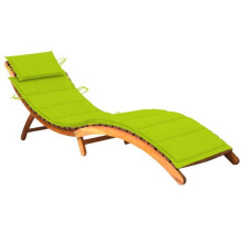 Transat - Acacia - Silla tumbona - Confortable - Plegable - Cojín verde vivo