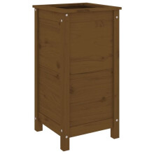 Jardinière bac lit surélevé plantes fleurs terrasse jardin 40 x 40 x 78 cm bois massif de pin marron 02_0037581