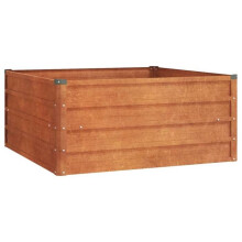 Jardinière bac lit surélevé plantes fleurs terrasse jardin de jardin rouillé 100 x 100 x 45 cm acier corten marron 02_0039856