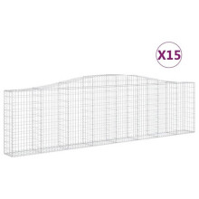 Clôture - HELLOSHOP26 - Paniers à gabions - 15 pcs - Fer galvanisé - 400 x 30 x 100/120 cm