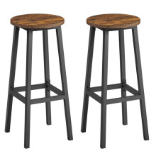 Barkrukken - HELLOSHOP26 - Set van 2 - Hoogte 74 cm - Metaal - Timloos design