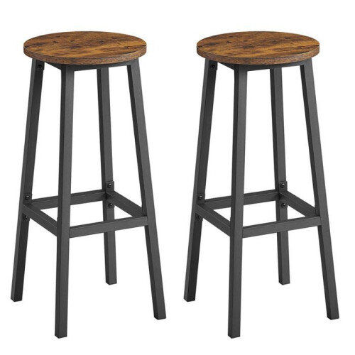 Barkrukken - HELLOSHOP26 - Set van 2 - Hoogte 74 cm - Metaal - Timloos design