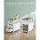 Mesa de apoio - HELLOSHOP26 - 60x35x60 cm - 2 gavetas - Tomada integrada - Estilo costeiro 3