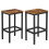 Sgabelli da bar - HELLOSHOP26 - Set di 2 - Stile industriale - Marrone rustico - Ferro nero 1
