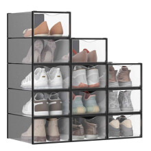 Caixas de sapatos - HELLOSHOP26 - Lote de 12 - Transparente - Empilháveis - Montagem fácil