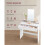 Coiffeuse - HELLOSHOP26 - Miroir Rectangulaire - 2 Tiroirs - 3 Compartiments - Blanc 2